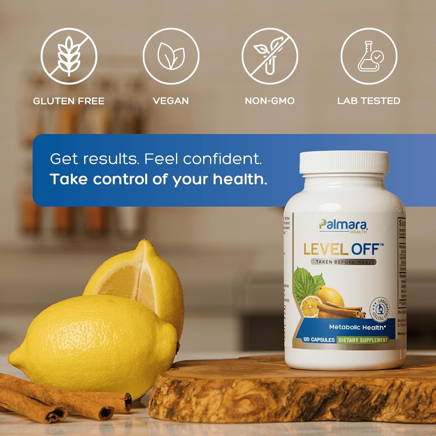 Level Off - Spike Control Supplement 120 Capsules 60 Servings Vegan, Non-GMO, Gluten Free