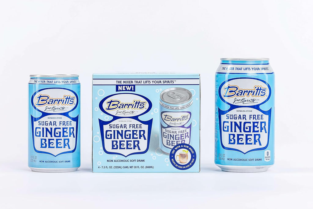 Barritt's Mixers - Sugar Free Diet Ginger Beer, Non-Alcoholic Soda Cocktail Mixer, 7.5 fl oz Cans, 24 Pack, Mini, 0 Calories, No Aspartame