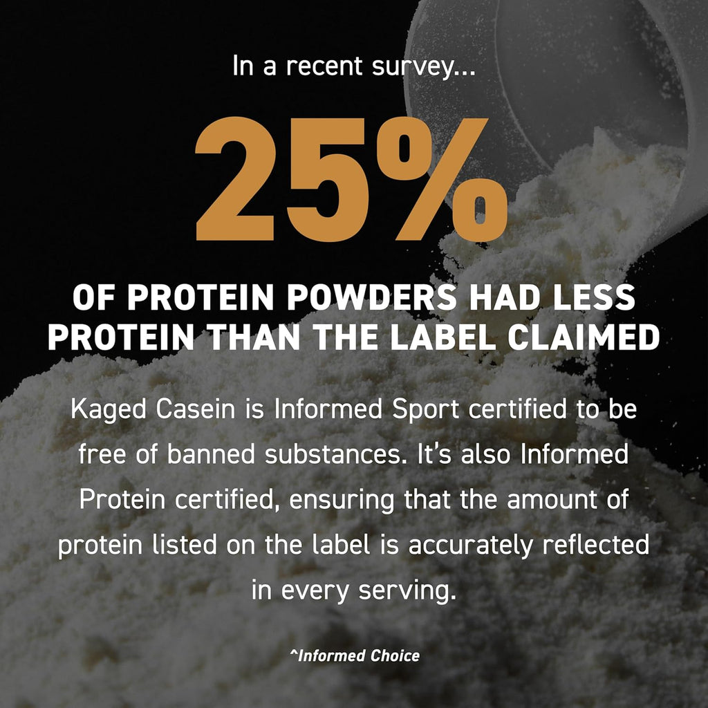 Kaged Premium Casein Protein Powder Vanilla Micellar Casein Banned-Substance Free Supplement Build Muscle and Recover Faster Kasein 27 Servings