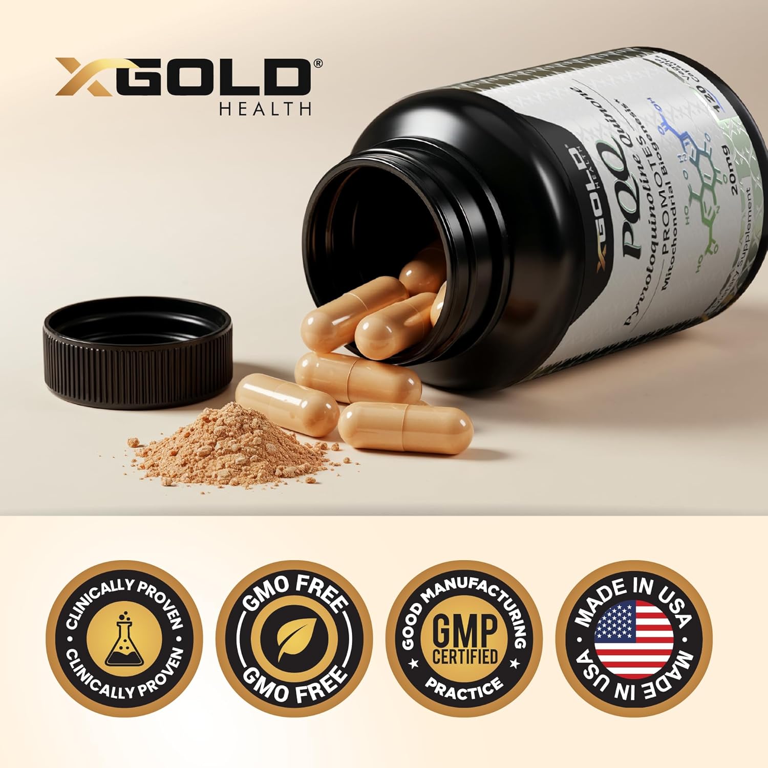 Fermented PQQ (99.7%+ Pure) – Mitochondrial Support, Energy Boost, Heart & Brain Health, Better Sleep – Non-GMO Supplement