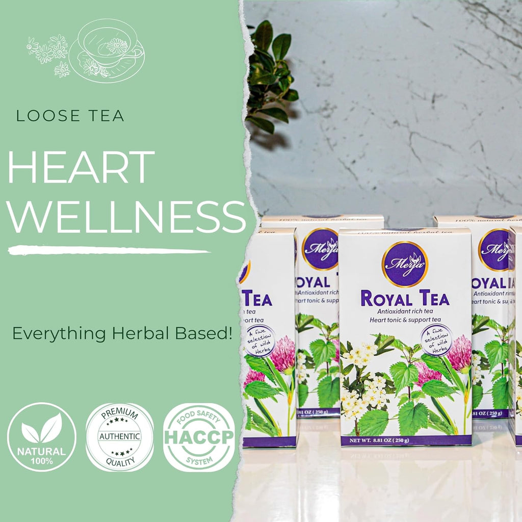Merja Herbs Royal Tea - Heart Support - 100% Natural & Premium Quality 250gr 8.82 oz