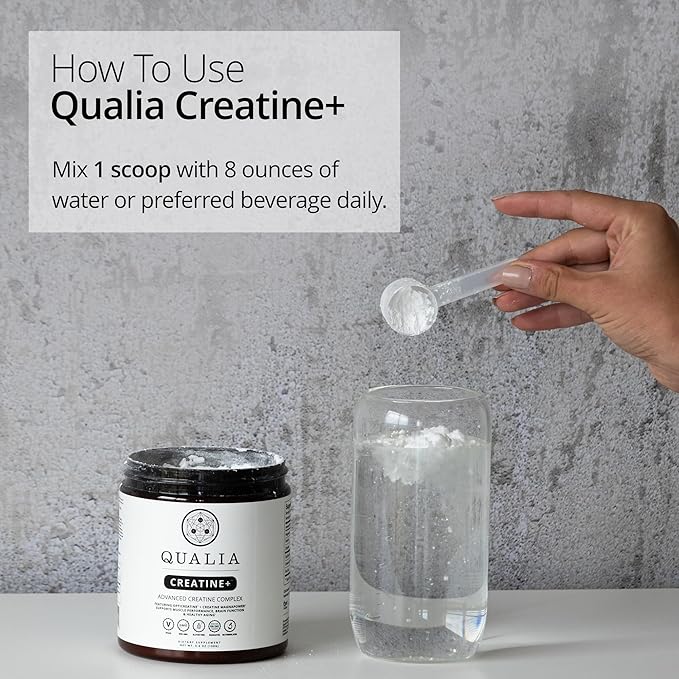 Qualia Creatine | Advanced Creatine Complex | 2 Creatine Sources + Magnesium | Optimized Creatine Absorption | Muscle Performance, Brain Function, & Healthy Aging