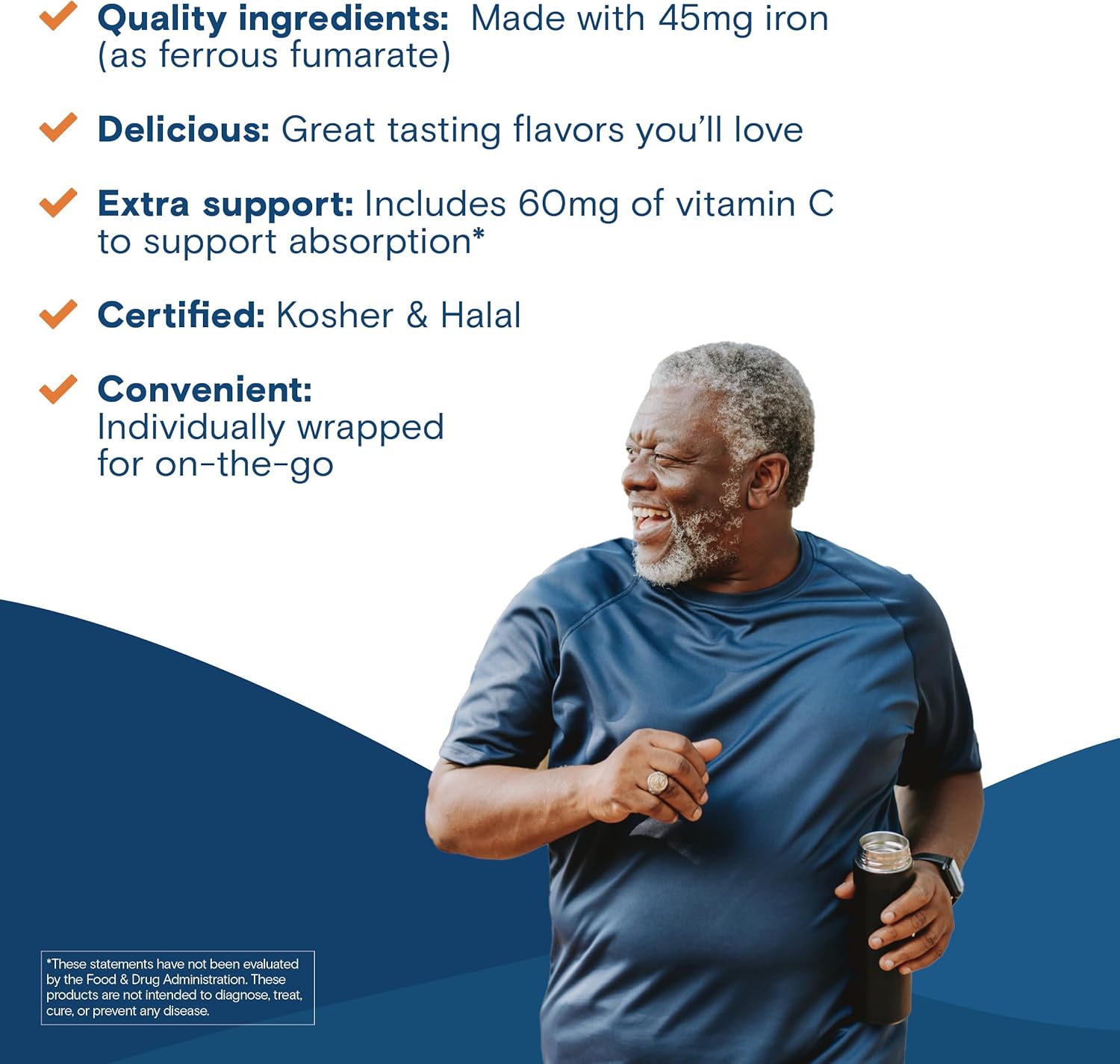 Bariatric Fusion Iron Supplement for Women Anemia | Chewable Iron with Vitamin C | Cherry Flavored Soft Chew | Gentle on Stomach Ferrous Fumarate for Women and Men | Gluten Free | 60 Count