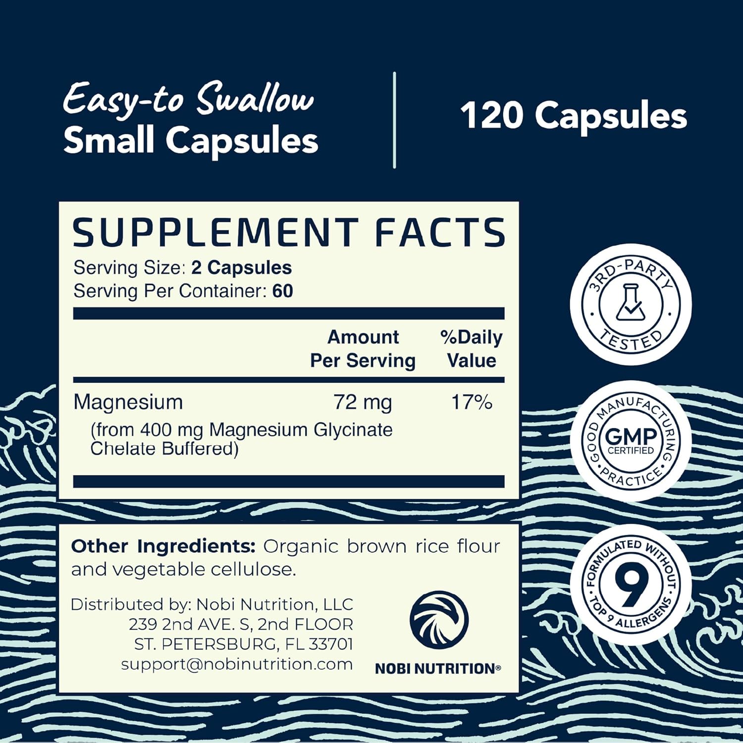 Magnesium Glycinate 400mg | High Absorption Formula for Sleep, Calm, Muscle Relaxation, Heart, Bone & Nerve Support for Women & Men | Chelated Magnesium Glycinate Supplement | 120 Ct (2 Month Supply)