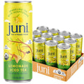 Juni Sparkling Adaptogen Drink with Ashwagandha, Lion’s Mane & Reishi Mushrooms | Green Tea for Focus, Zero Sugar, 10 Calories, Organic | Non Alcoholic Drinks - Lemonade Iced Tea 12 pack
