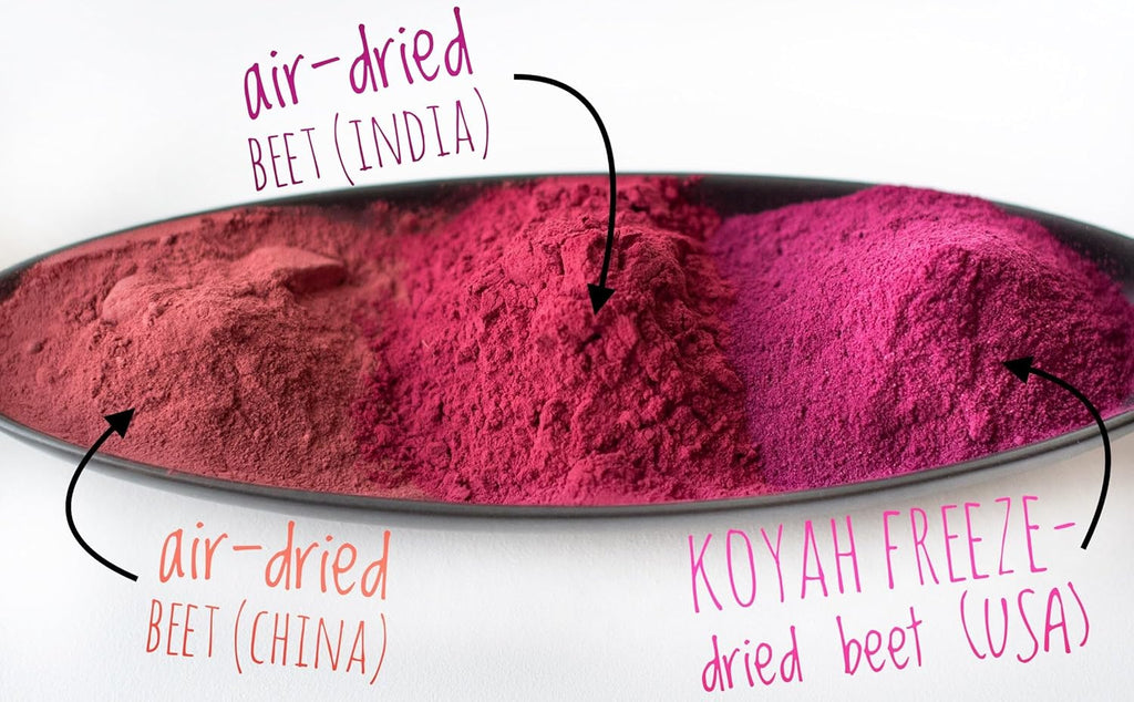 KOYAH - Organic Beet Powder (1 Scoop = 1/2 Beet): 30 Servings, Freeze-Dried Beetroot, Whole-Root Powder, Non-GMO, Vegan, Allergen-Free. Add to Water, Juice or Smoothies.