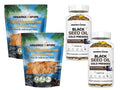ORGANICS NATURE Dried Sea Moss Wildcrafted (2 Bags) & Black Seed Oil Capsules (2 Bottles) | Raw Gluten-Free, for Lung Detox, Immune System Support | Softgels, for Hair, Skin, Heart, Nigella Sativa