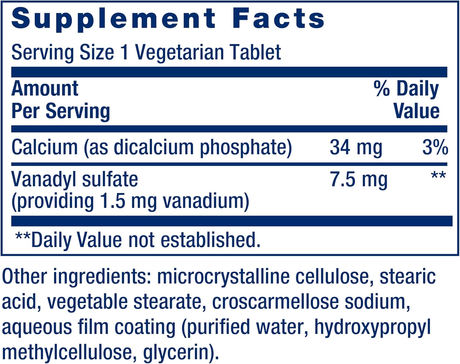 Life Extension Vanadyl Sulfate, Trace Mineral, Vanadium, Healthy glycemic Balance, Healthy Metabolism, Hormone Function, Gluten-Free, Non-GMO, Vegetarian – 100 Tablets