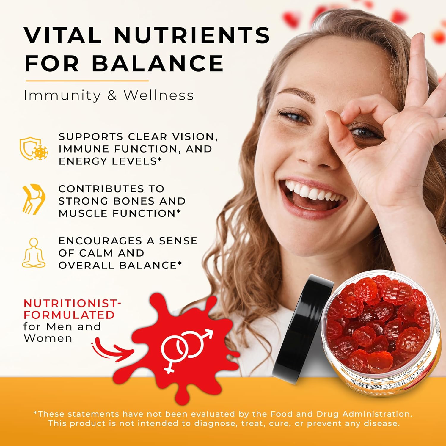 Vitamin D3 K2 Gummies 10000 IU with Magnesium Glycinate, Calcium, B12, K2 MK-7, Vitamins A, E, Lutein, Zeaxanthin - ADK Chewable Supplement for Bone, Heart, Eye, Immune Support - D3K2 Gummies