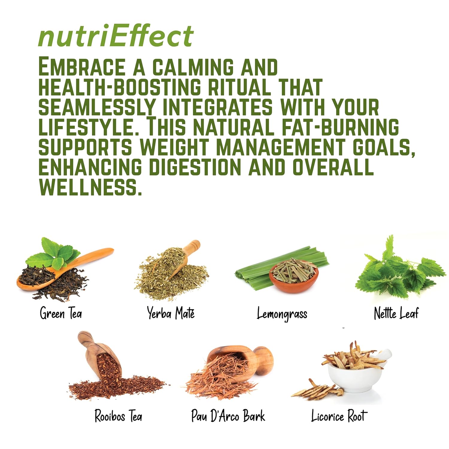 nutriEffect Weight Loss Herbal Tea | Detox & Digestion Support | Bloating Relief | Promotes Fat Reduction & Weight Management | Weight Support Blend with Natural Ingredients
