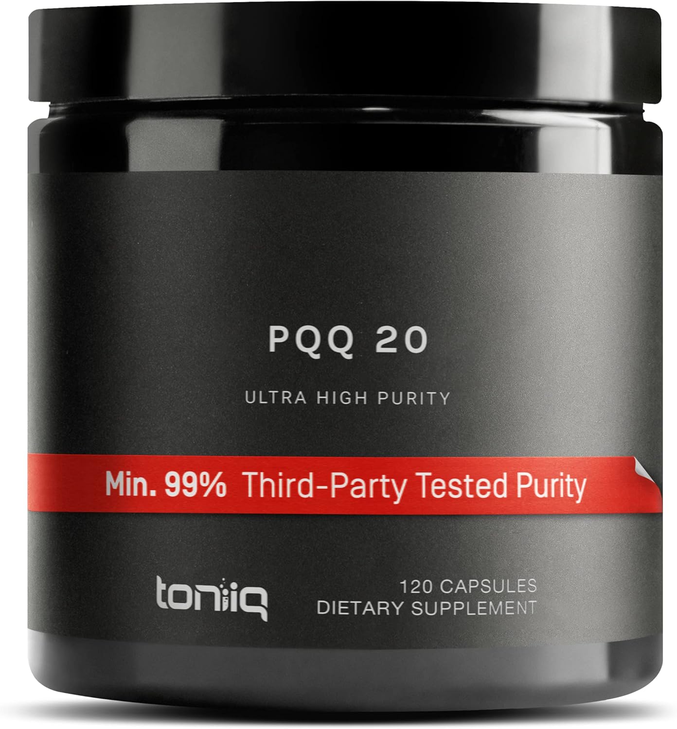 Toniiq 99%+ 20mg Supplement - Ultra High Purity PQQ 20mg Concentrated Formula - PQQ 20 mg 120 Capsules - Pyrroloquinoline Quinone Supplement - 1 Capsule Serving - Vegetarian Capsules