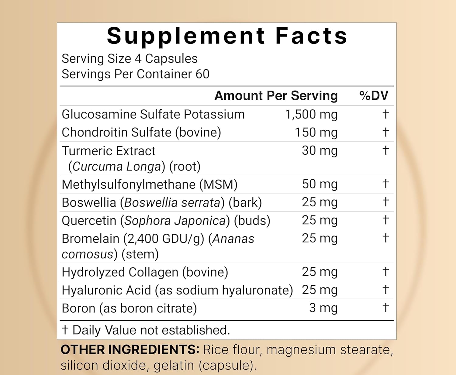 Glucosamine Chondroitin MSM Supplement, 240 Capsules | 10-in-1 Joint Supplements for Men & Women – with Hyaluronic Acid, Collagen, Glucosamine Sulfate, Turmeric, Boswellia, & More – Non-GMO