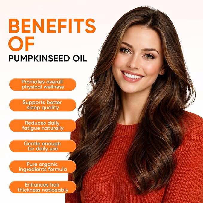Pumpkin Seed Oil Capsules, 2 in 1 Pumpkin Seed Oil with Saw Palmetto for Hair, 3000mg Pure & Natural Supplement, Supports Hair Heart Skin Supplement, Non-GMO, Gluten Free, 300 Softgels (1)