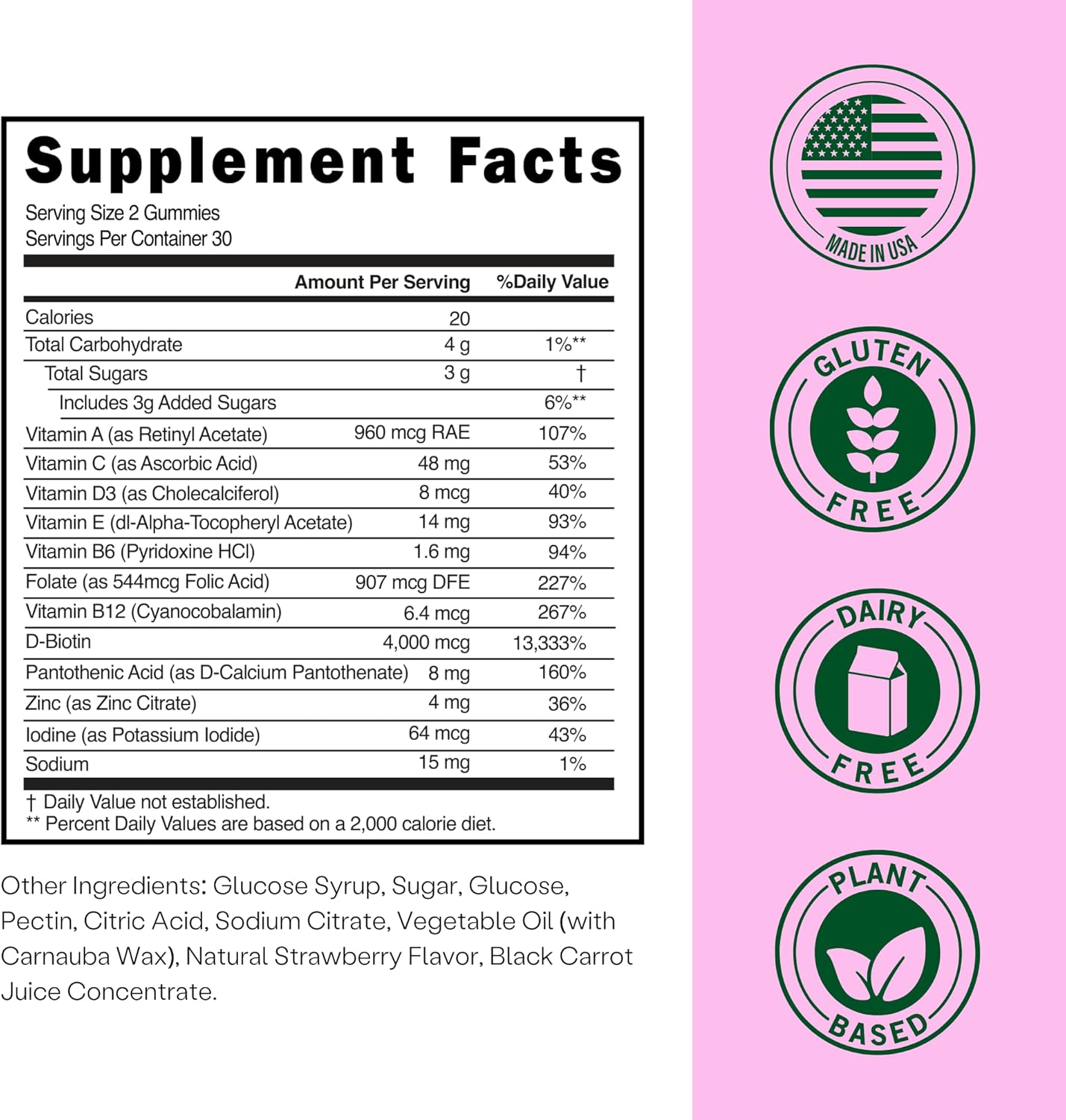 Embody: 60 Skin Gummies Multivitamin Retinol Gummy | Vitamin A Supplement for Anti-Aging, Glowing, Youthful & Clear Skin | Strong Hair & Nails with Biotin, Vitamin C, B12 & Zinc