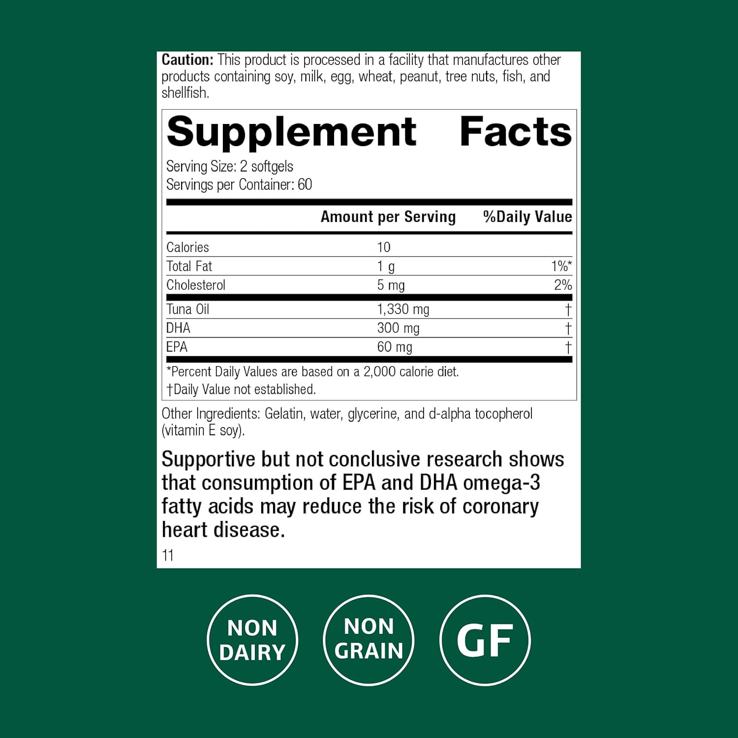 Standard Process Tuna Omega-3 Oil - Brain & Eye Health Support Supplement - Essential Fatty Acid Supplement with Omega-3 - Nutritional Supplement to Aid Skin Health - 120 Softgels