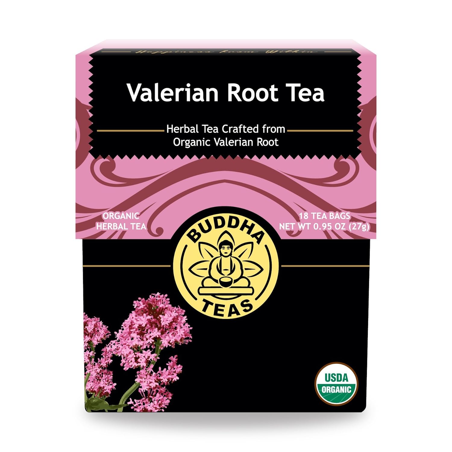 Buddha Teas Organic Valerian Root Tea - OU Kosher, USDA Organic, CCOF Organic, 18 Bleach-Free Tea Bags