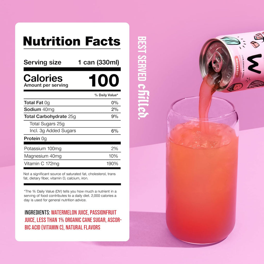 Mela Watermelon Water - Watermelon Juice, 100 Percent Natural Fruit Juice with Vitamin C, Electrolytes, Antioxidants - Coconut Water Alternative, Gluten-Free (Passionfruit, 11.15 fl oz, 12-pack)