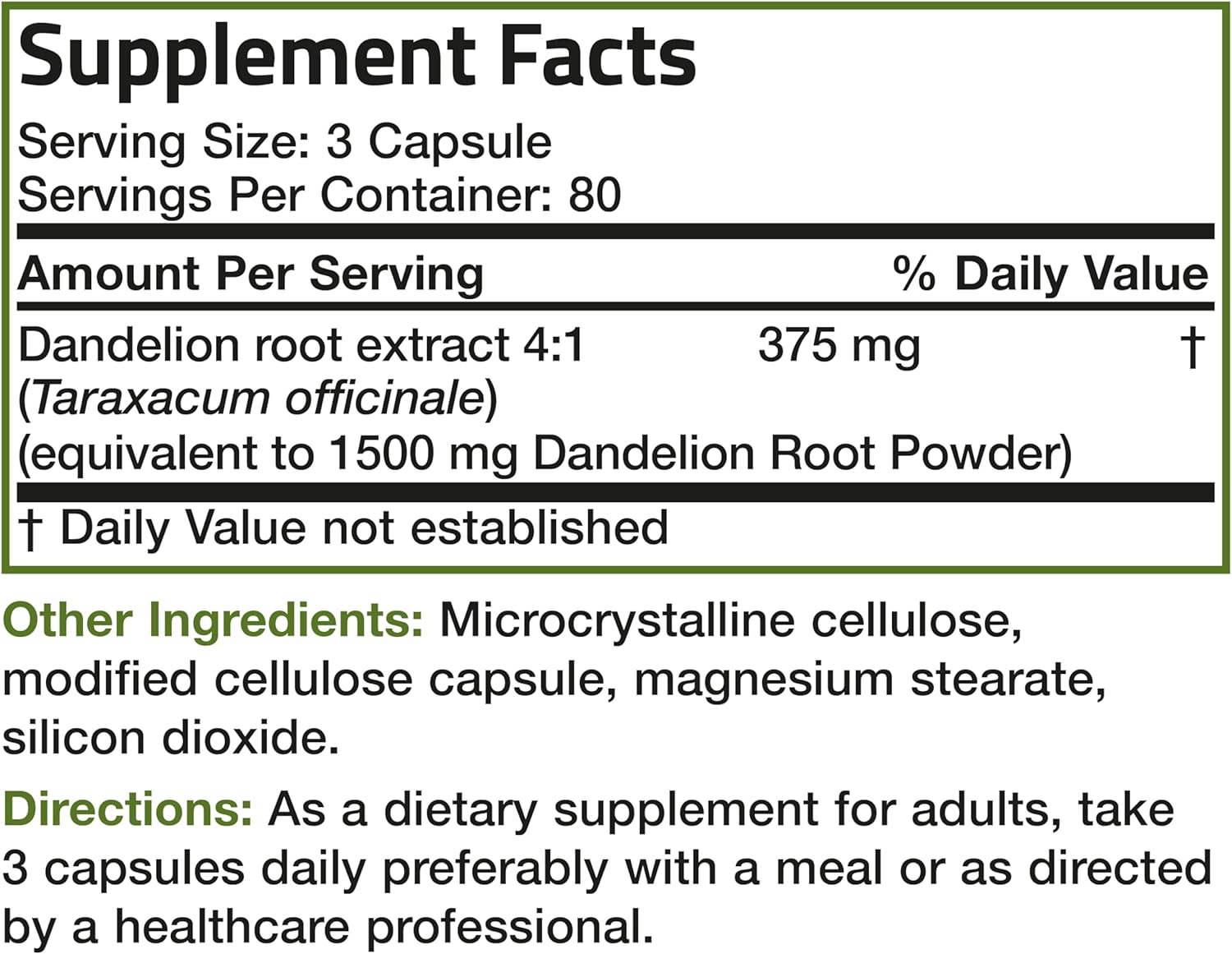 Bronson Dandelion Root High Potency Supplement, Supports Overall Good Health & Well-Being, Traditional Diuretic Herb - Non-GMO, 240 Vegetarian Capsules