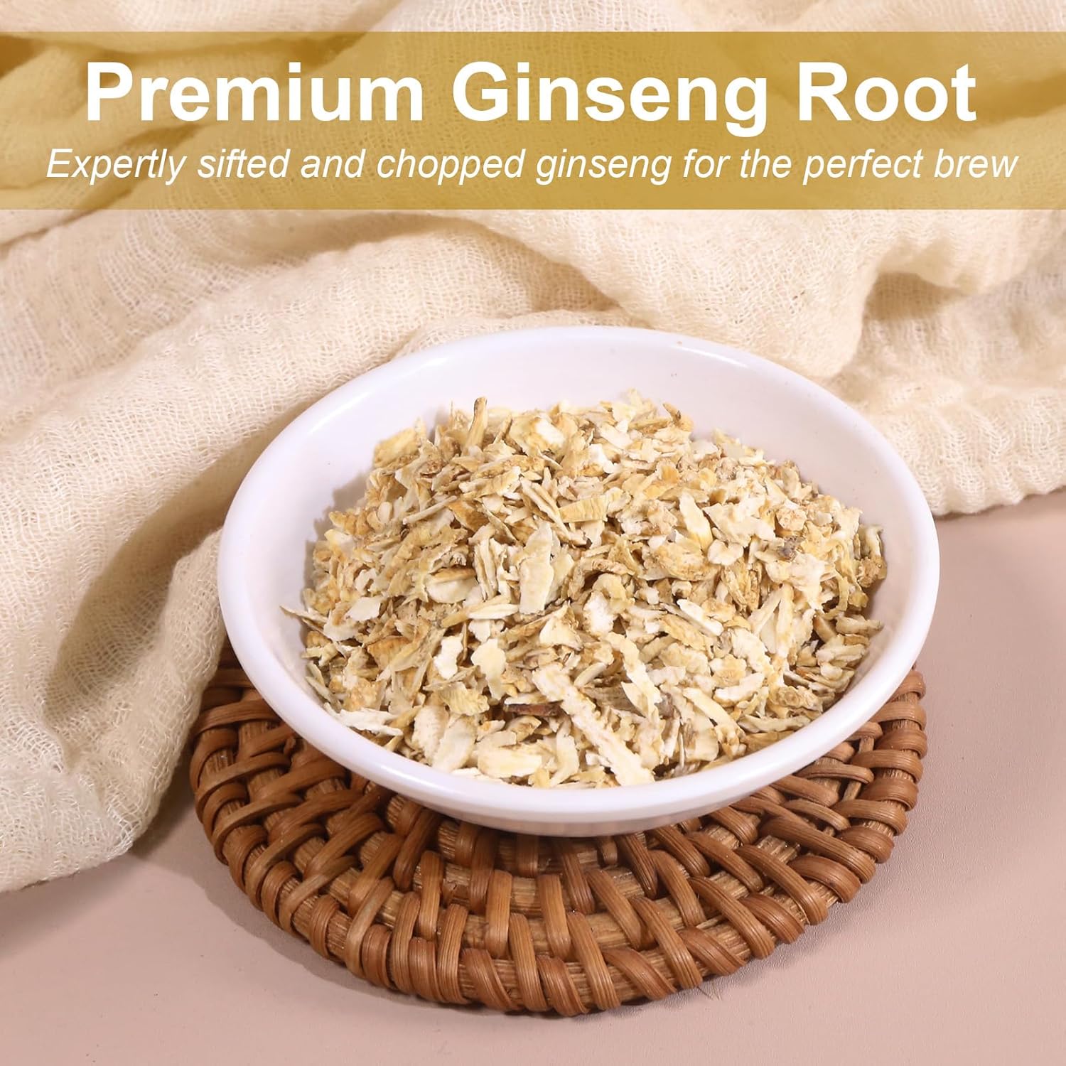 TEARELAE - Ginseng Tea, 40 Count - Pure Ginseng Root Tea Bags - Smooth Flavor - Boost Energy and Focus - Non-GMO - Caffeine-Free