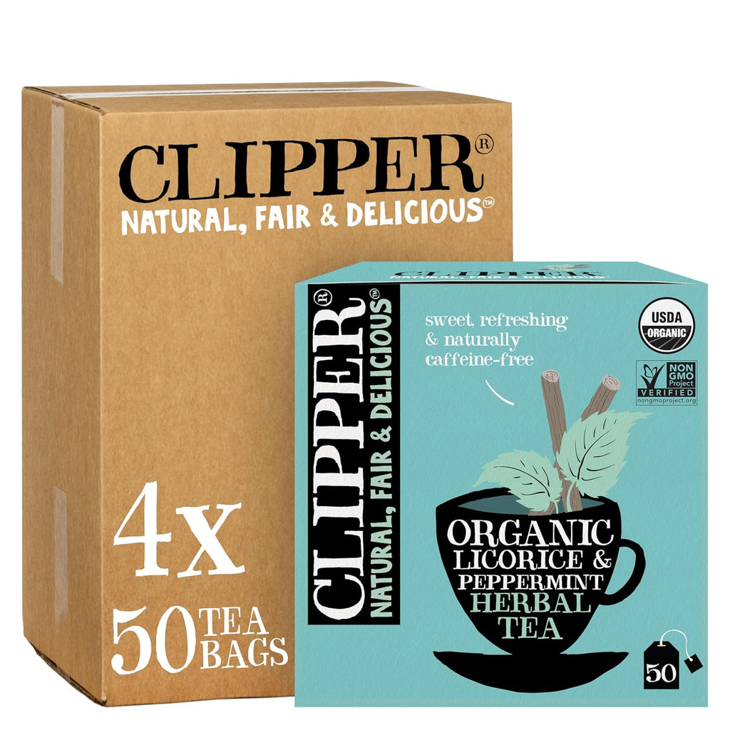Clipper Tea Peppermint & Licorice Teabags – Caffeine Free, USDA Organic, Great Hot or Iced – Sweet, Refreshing, Natural, Fair & Delicious Sweet – 200 Tea Bags