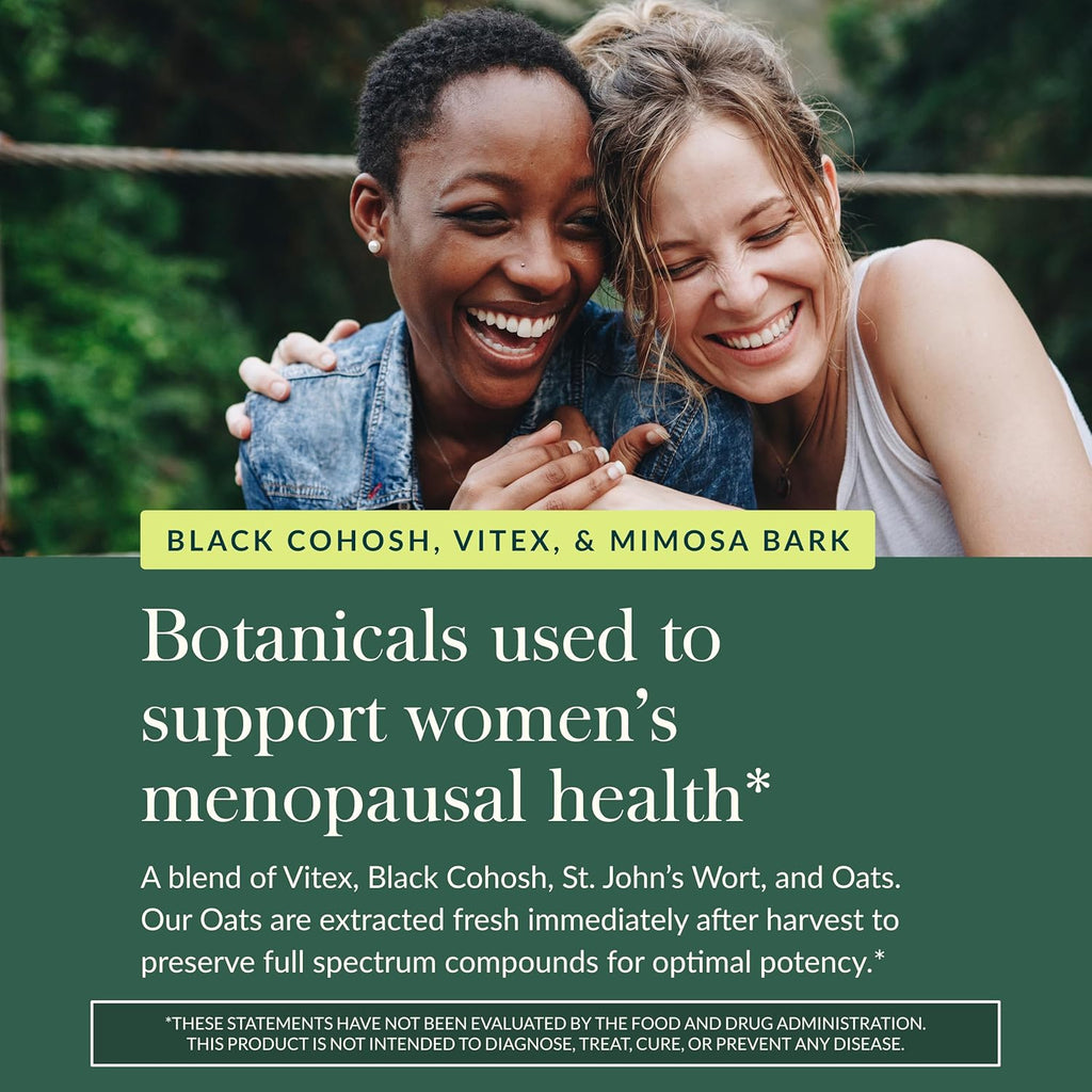 Gaia Herbs Menopause Support Daytime - Helps Maintain Hormone Balance and Well-Being for Women - with Vitex, Black Cohosh, St. John’s Wort, and Oats - 60 Vegan Liquid Phyto-Capsules (20-Day Supply)