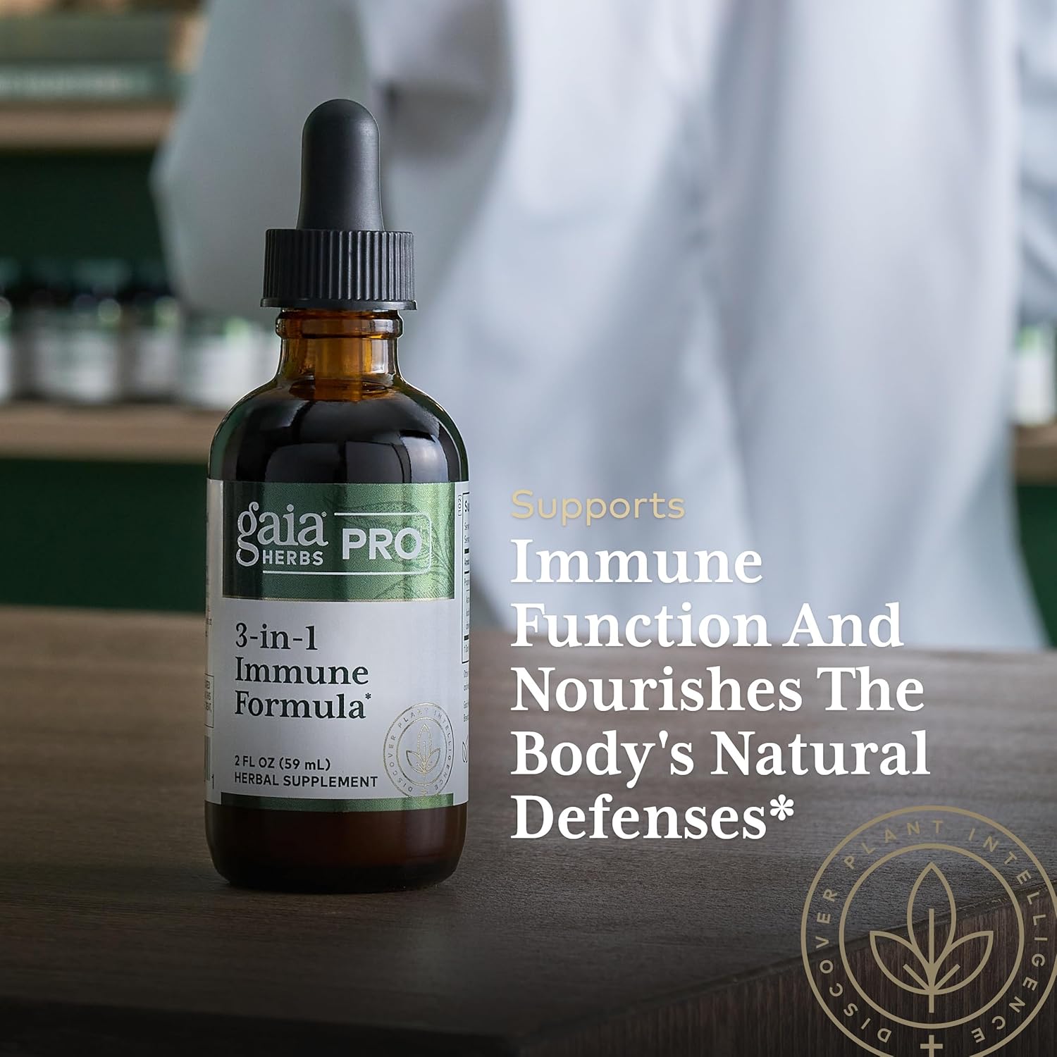 Gaia Herbs Pro 3-in-1 Immune Formula - Immune System Support Supplement* - Liquid Supplement with Astragalus Root & Schisandra Berry - 2 fl oz (44 Servings)