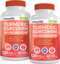5-in-1 Organic Turmeric Curcumin Supplement (4210mg) with Berberine, Ceylon Cinnamon Bioperine and Ginger Supplements for Joint, Heart, Gut, & Metabolic Support (120 ct) (Pack of 2)
