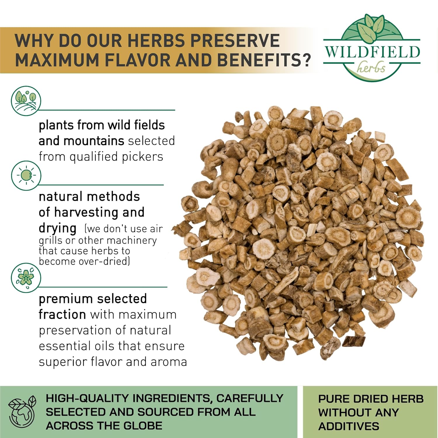WILDFIELD HERBS 50 Bags Astragalus Root Herbal Tea – 50 Tea Bags 1.5g Astragalus Root Huang Qi