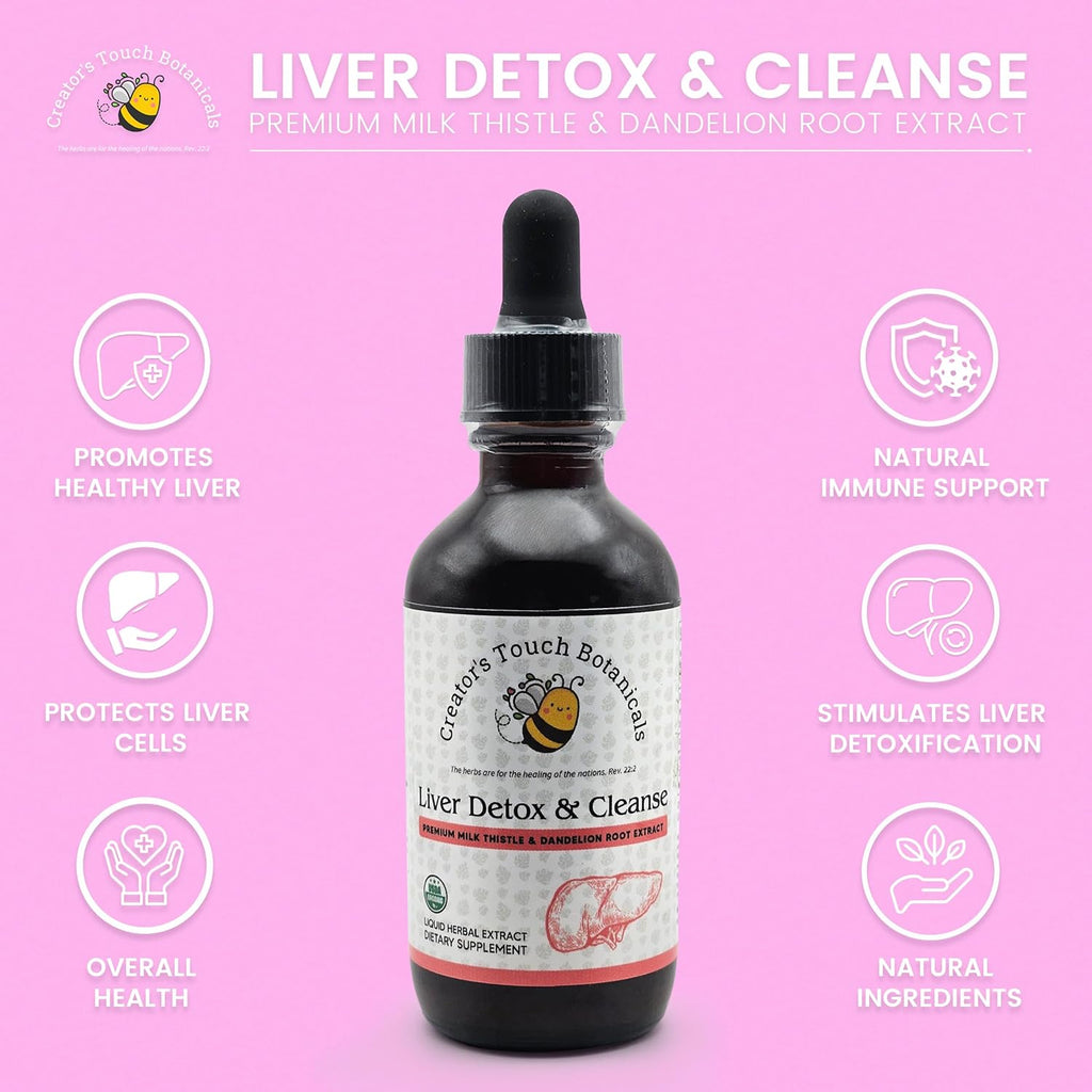 Creator's Touch Botanicals Liver Detox and Cleanse Herbal Supplement, 2 fl. oz, Milk Thistle and Dandelion