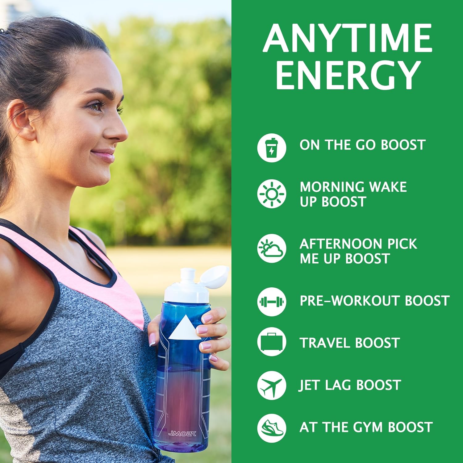 Let'z Go Clean Energy Drink Mix [Healthy Caffeine] Energy Drink Powder With Natural Caffeine Packets, High in Vitamins C + D, Electrolytes, Hydration | Sugar Free | Pre Workout | 15 Count Watermelon