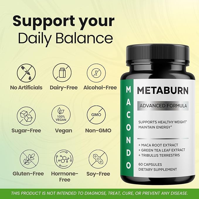 (2 Pack) Metaburn - Official Metaburn Supplement Capsules Advanced Formula Support, Metaburn Daily Health Premium Formula Pills All Natural for Overall Health & Wellness, 120 Capsules for 2 Months