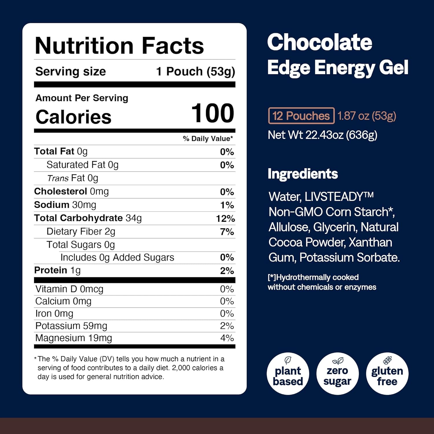 UCAN Edge Energy Gel Shots, Chocolate (12, 2 Ounce Packets) for Running, Training, Workouts, Fitness, Cycling, Crossfit | Sugar-Free, Vegan, & Keto Friendly Energy