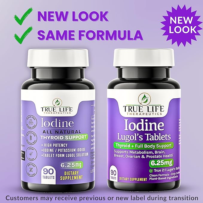 Lugol’s Iodine Tablets 6.25mg – Precise-Dose Thyroid & Energy Support – No Harsh Liquid, Stable Potassium Iodide Supplement – 90 Ct, Non-GMO, No Preservatives