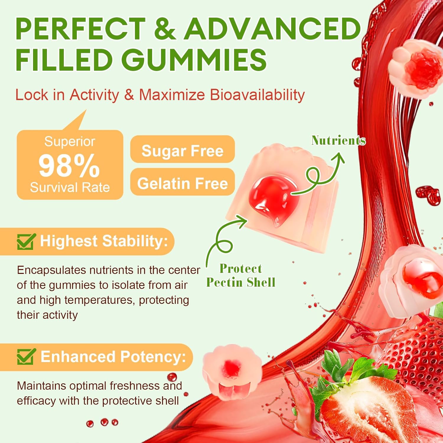 Sugar Free 5-in-1 Probiotic Prebiotic Postbiotic Gummy, 36 Strains Probiotics for Women Men with Digestive Enzymes, Peppermint, Complete Immune, Gut & Digestive Support, Vegan, 60 Counts