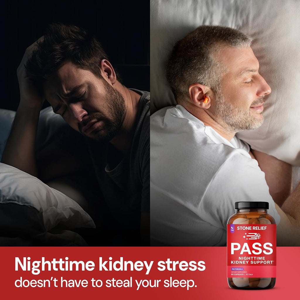 Pass PM – Nighttime Kidney Support Complex for Gentle Relief & Restful Sleep - Natural Dissolver - Herbal Formula with Chanca Piedra Stone Breaker, Valerian & Skullcap – 90 Capsules