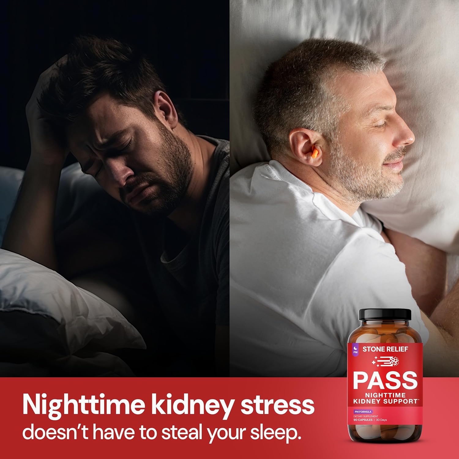 Pass PM – Nighttime Kidney Support Complex for Gentle Relief & Restful Sleep - Natural Dissolver - Herbal Formula with Chanca Piedra Stone Breaker, Valerian & Skullcap – 90 Capsules