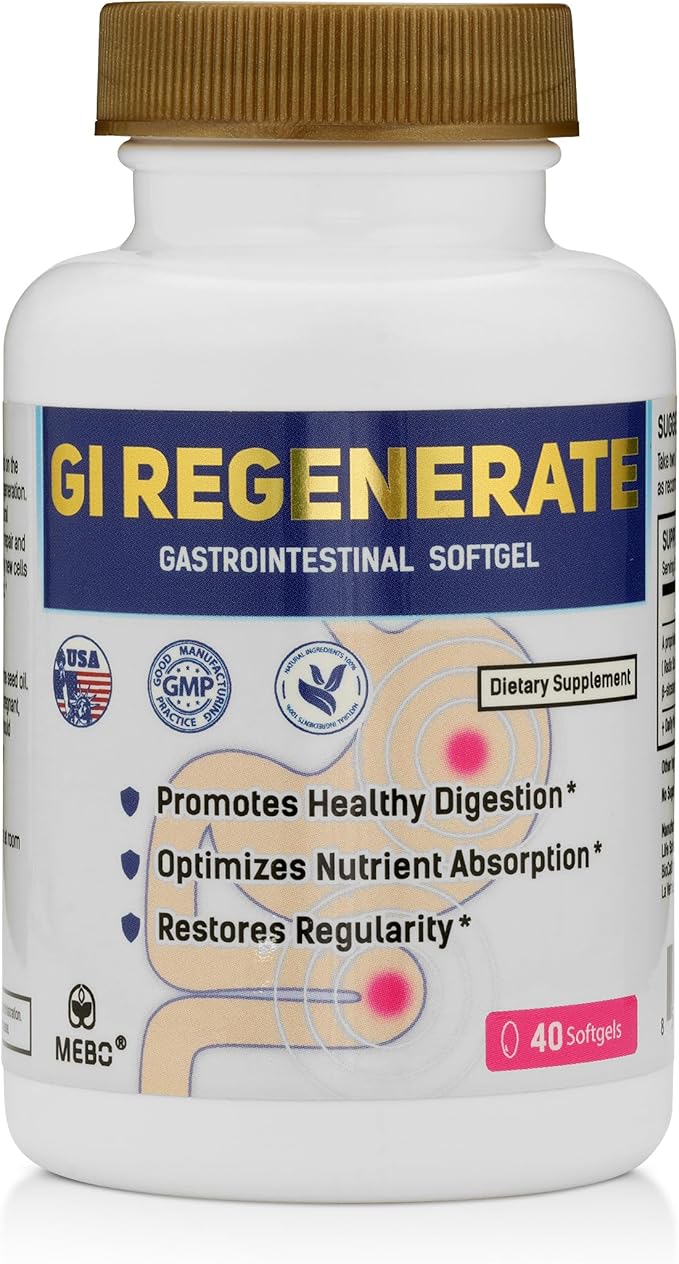 MEBO GI Regenerate 40 Softgels - Supports Gut Lining & Digestive Health, and Intestinal Balance with Research-Backed Ingredients for Inflammation & Gut Wall Integrity GIRegenerate (1)