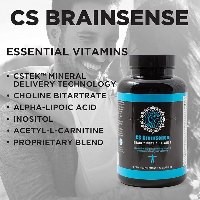 BrainSense Mood Stabilizer & Brain Supplement - Enhance Mood, Mental Clarity, Brain Booster & Cellular Health - Nootropic Supplement & Micronutrients For Brain Fog By CommonSenseWW, 120 Capsules