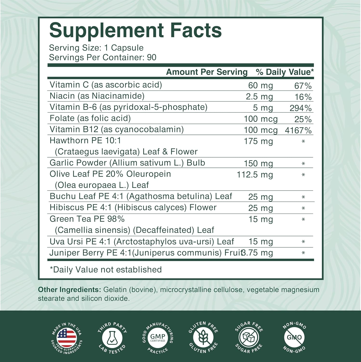 PurePremium Blood Pressure Supplements with Hawthorn Berry, Hibiscus, Garlic & Vitamin B12- Nitric Oxide Supplement for Normal Heart Health, Circulation Health & Blood Pressure Support - 90ct