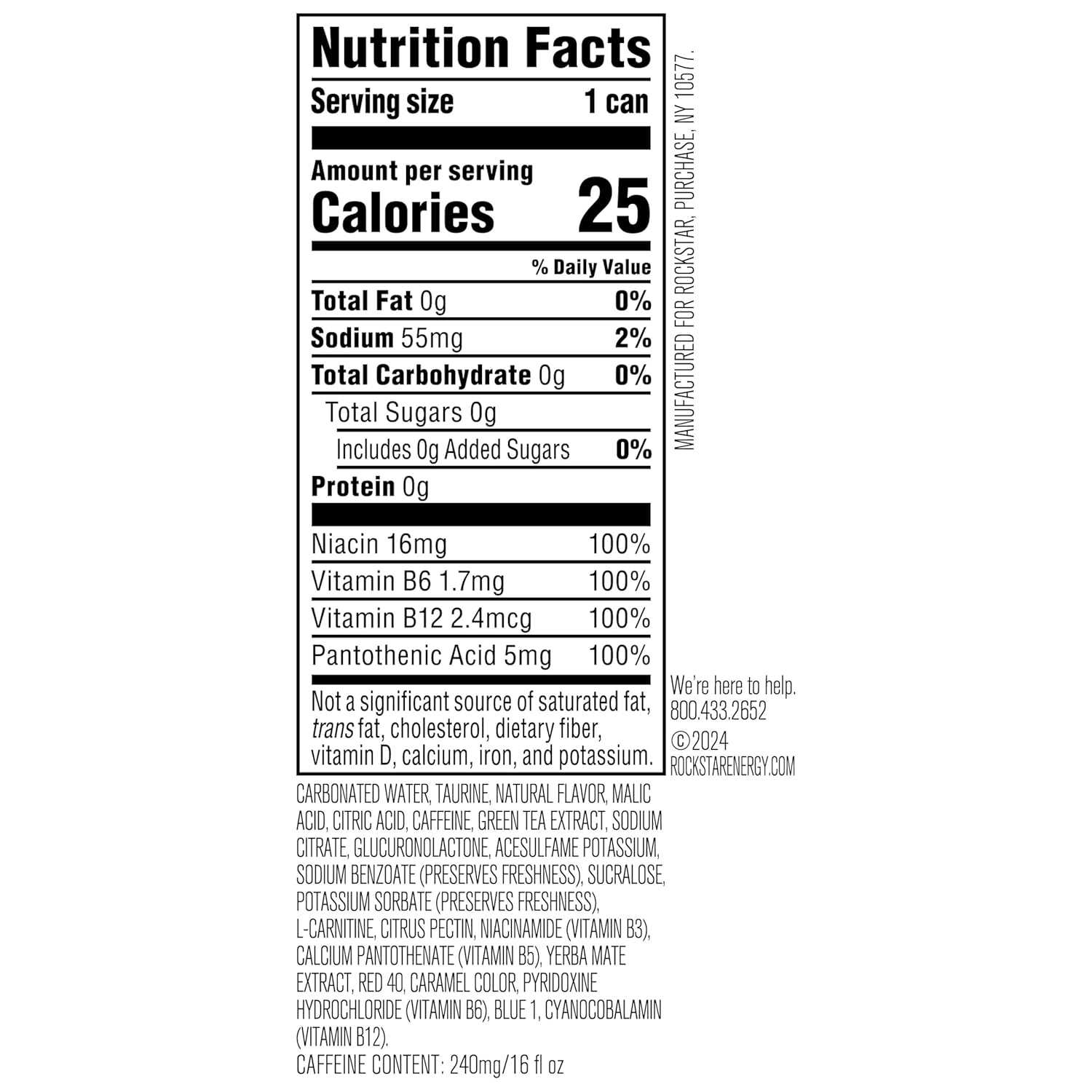 Rockstar Zero Carb 16oz 12pk