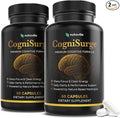 CogniSurge Nootropics Brain Support Supplement for Memory and Focus - Nature-Powered Lion's Mane Supplement Capsules with Shilajit - No Caffeine or Stimulants - 2 Pack