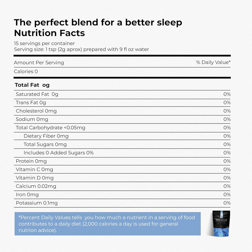Michelle Peiret Sweet Dreams Sleep Tea Sleepy, Blend, Natural Bedtime Tea for Restful Nights, Raspberry Flavored, 15 Servings