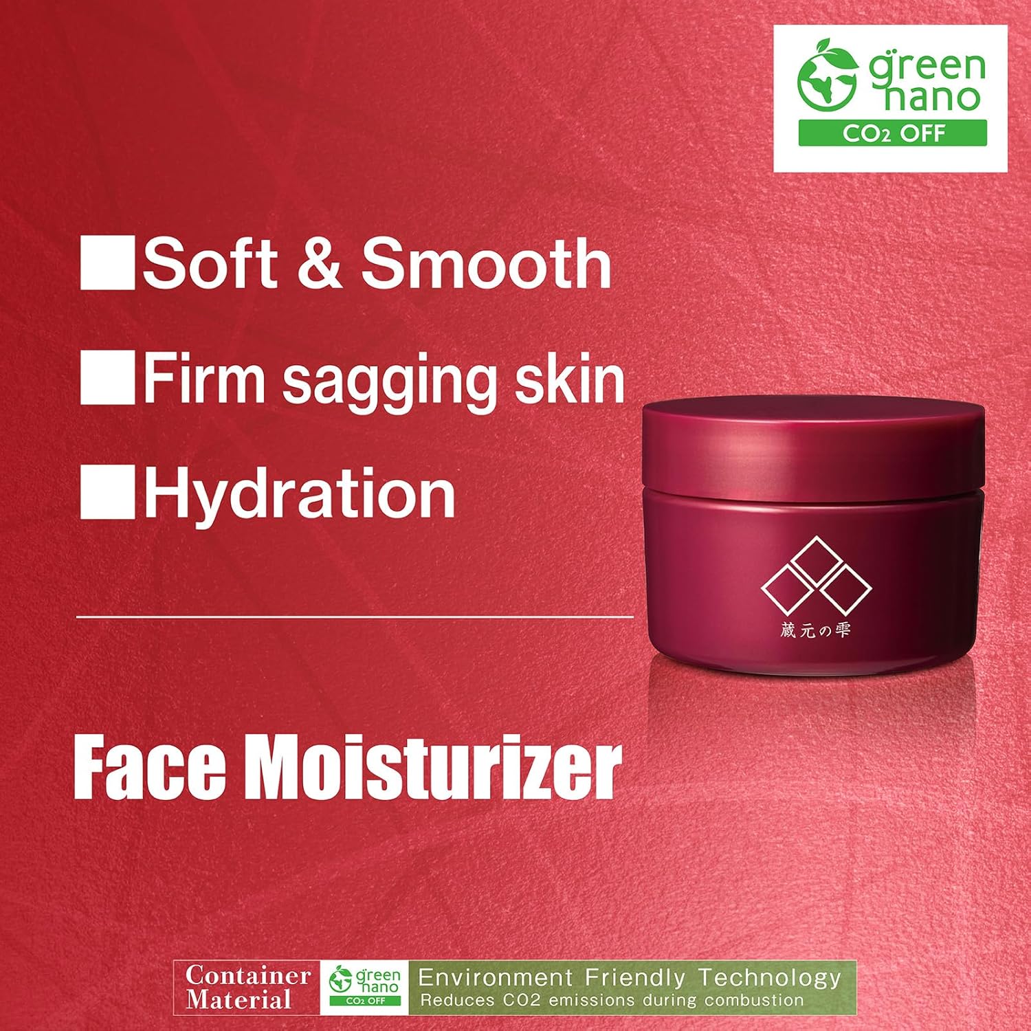 Japanese Moisturizer, Face Cream for Women&Men, Hydrating formula, Smooth skin, Cherry Blossom sakura extract, Vitamin C, AHA, “Kuramoto-no-Shizuku”, Paraben Free, Cruelty Free (0.7 oz)