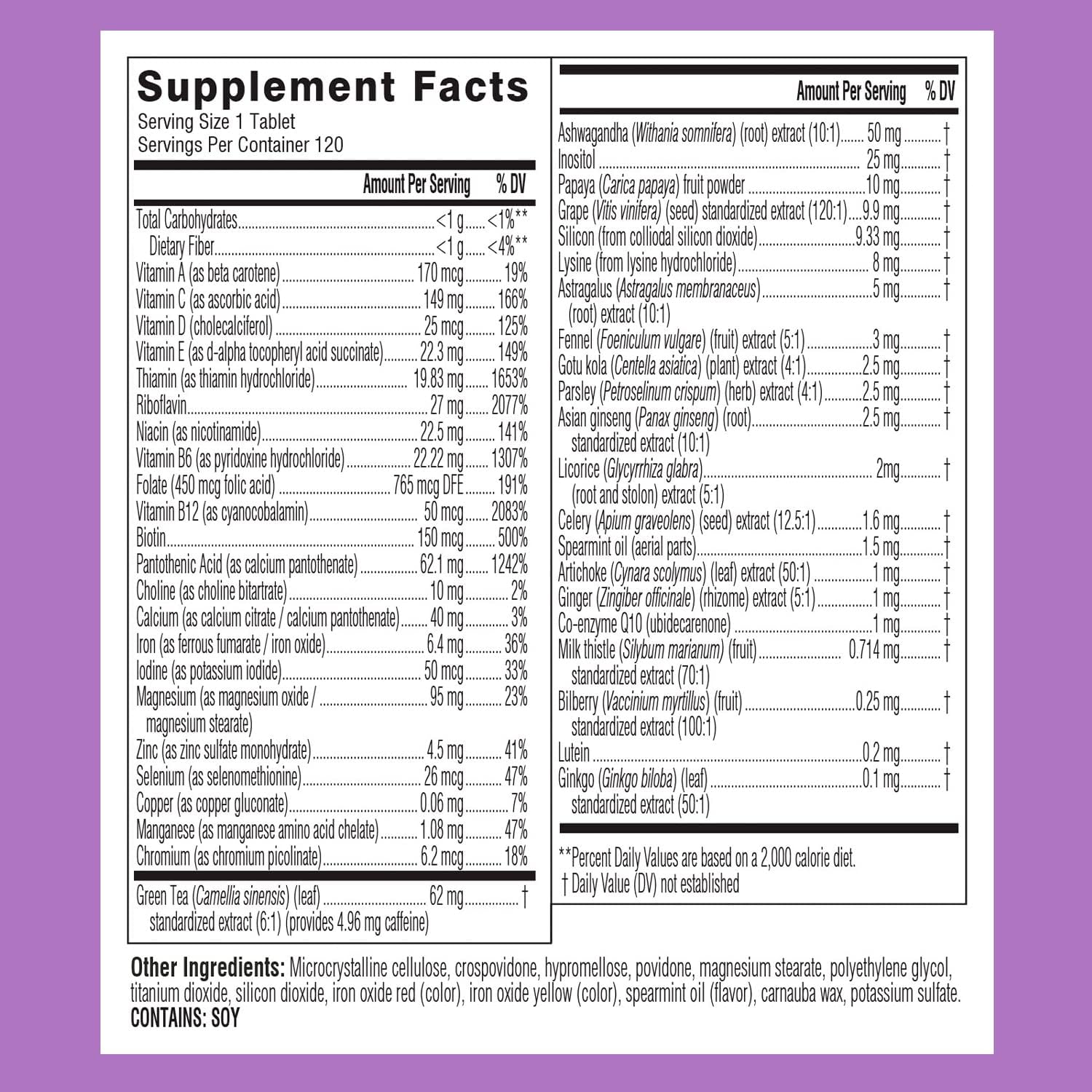 Swisse Daily Multivitamin for Women | 47 Vitamins, Antioxidants and Minerals + Adaptogens | Energy, Stress & Immune Support | Womens Multivitamin Supplement | 120 Tablets / 4 Months Supply