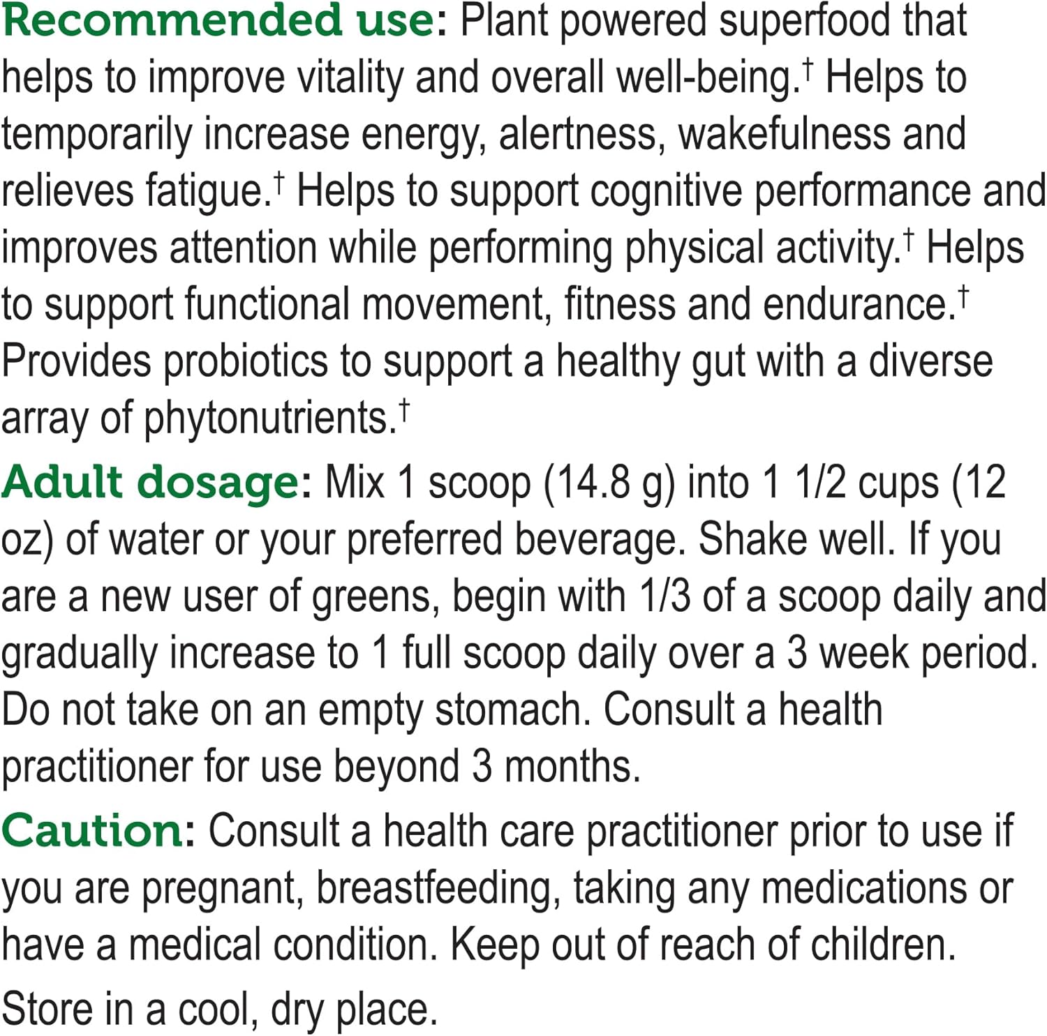 Genuine Health Greens + Extra Energy Superfood Powder, Provides an Immediate Energy Boost & Supports Gut Health, Dark Chocolate Flavor, 30 Servings