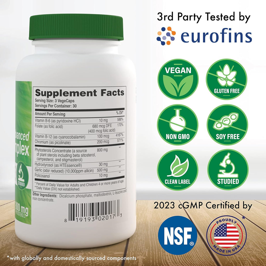 Health Thru Nutrition Advanced Cholesterol Complex | Heart Health Support & Lipid Metabolism with Phytosterols, Policosanol, Hydroxytyrosol, Chromium and More | Vegan, Non-GMO (Pack of 90)