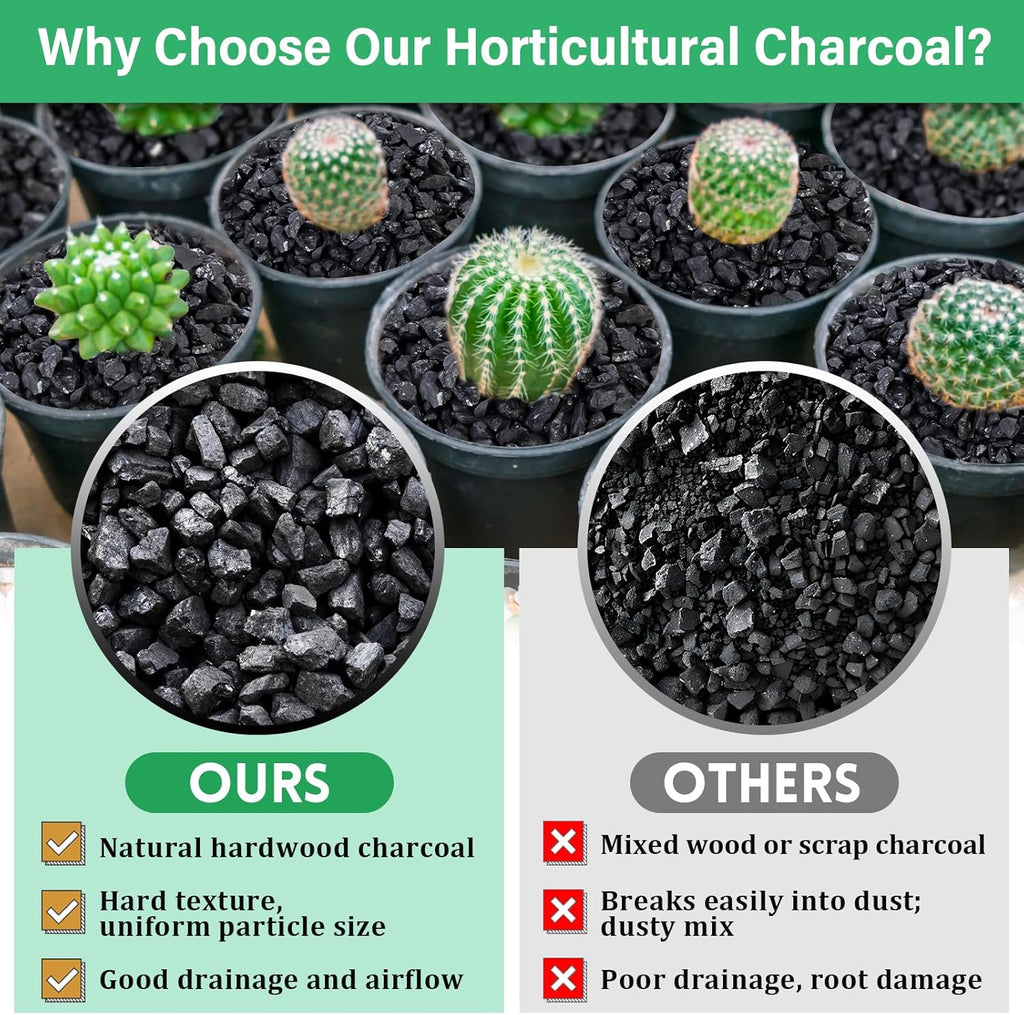 Legigo 6QT All Natural Horticultural Charcoal- Activated Hardwood Plant Charcoal for Soil Amendment, Conditioning Bonsai Soil, Succulent Soil, Terrarium Supplies, Indoor Plant Potting Soil