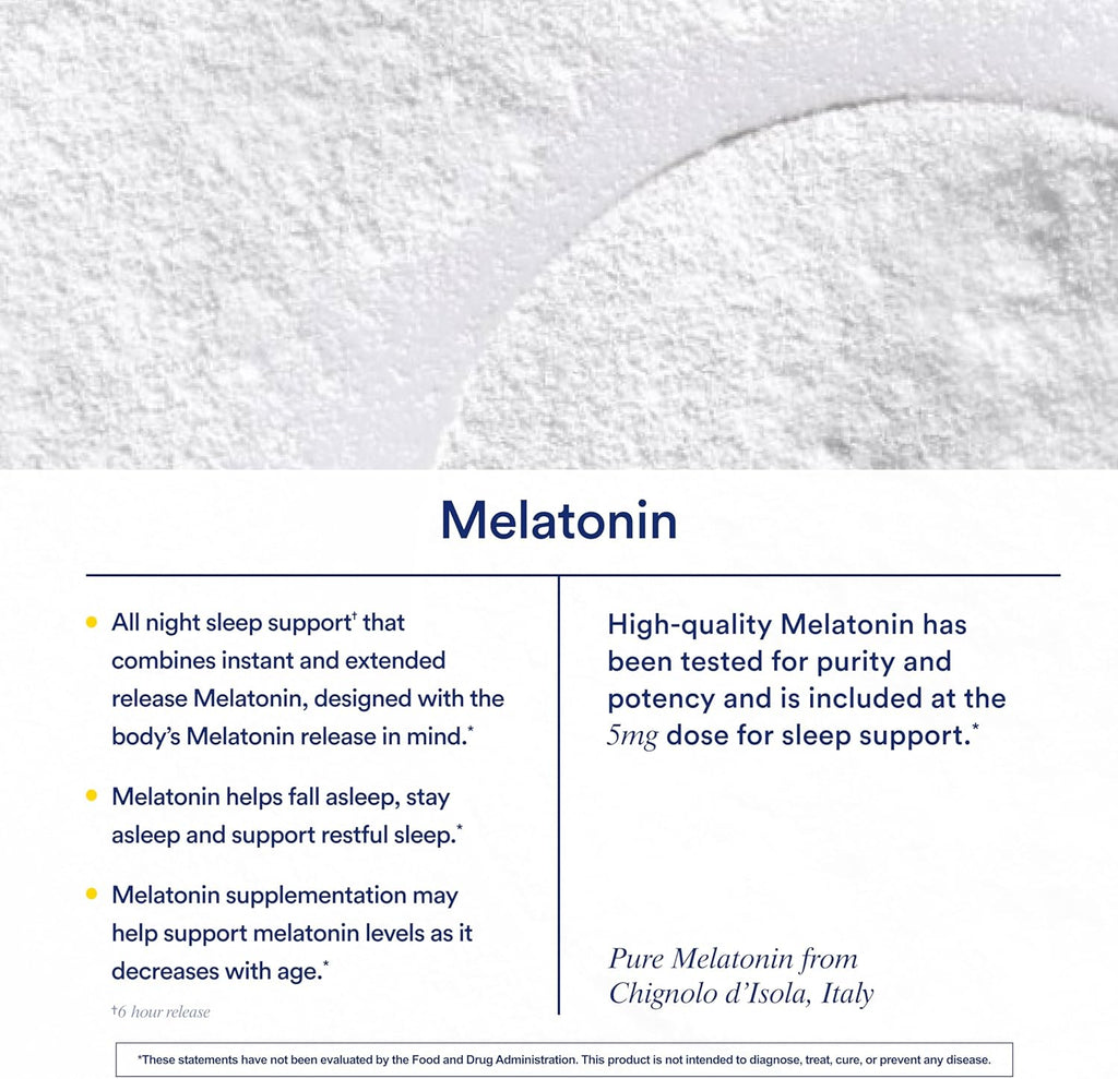 Ritual Sleep Bioseries™ Melatonin: Sleep Aid for Adults, Sleep Supplement with Time Released Capsules, Vegan Drug Free Sleep Vitamins for All Night Sleep Support, 20 Capsules