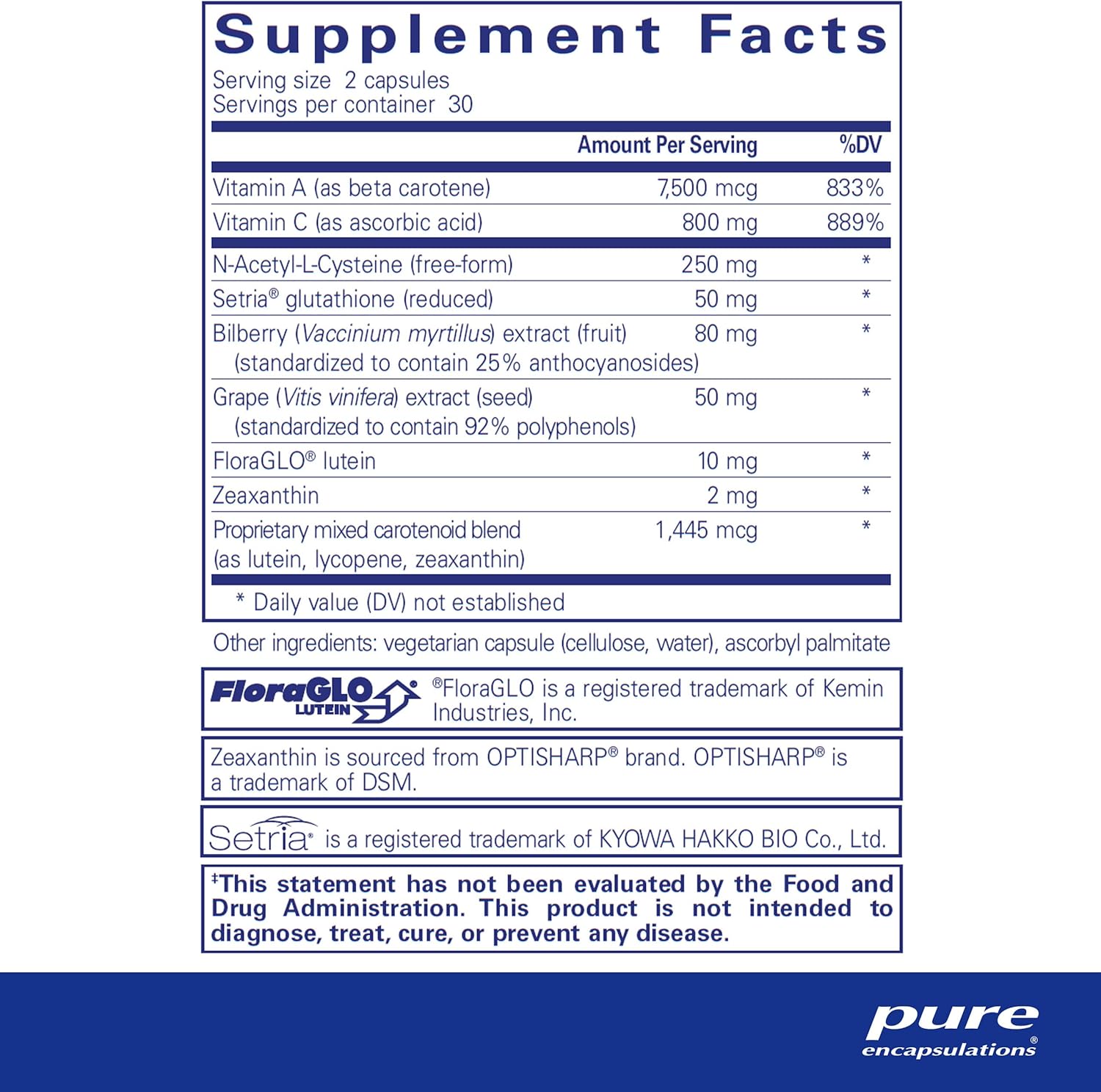 Pure Encapsulations Macular Support Formula | Hypoallergenic Supplement with Enhanced Antioxidant Formula for Healthy Eyes* | 60 Capsules