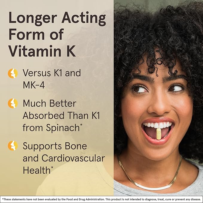 Jarrow Formulas MK-7 90 mcg - Bioactive Form of Vitamin K2-60 Servings (Softgels) - for Bone & Cardiovascular Health - Vitamin K2 MK-7 Dietary Supplement - Gluten Free